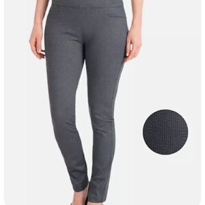 Dalia Ladies' Ponte Pant Small Checkered Plaid Charcoal Gray Blue Black